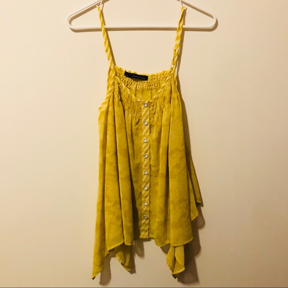 Anthropologie Tops - Anthropologie Yellow Flowey Tank Top 334